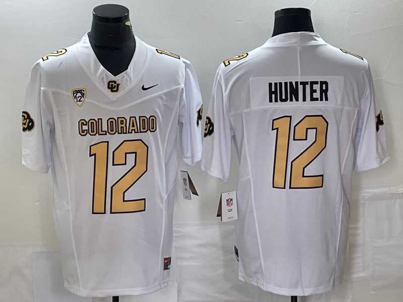 Men%27s Colorado Buffaloes #12 Travis Hunter White 2023 F.U.S.E. Stitched Football Jersey->colorado buffaloes->NCAA Jersey